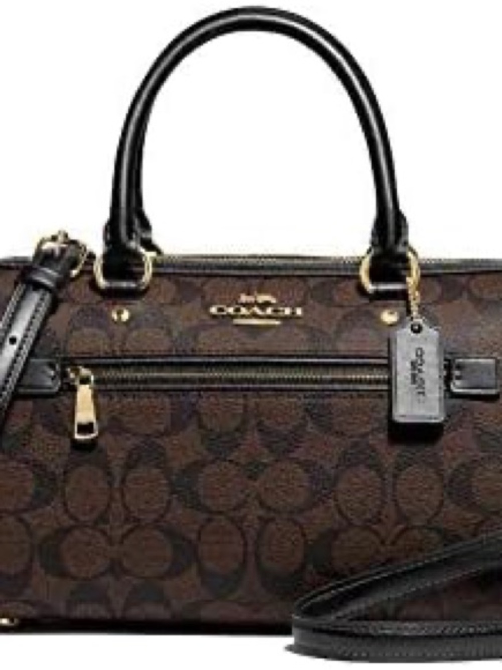 Coach Brown and Black Signature Messenger Satchel